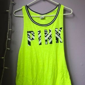 Neon green work-out tank top